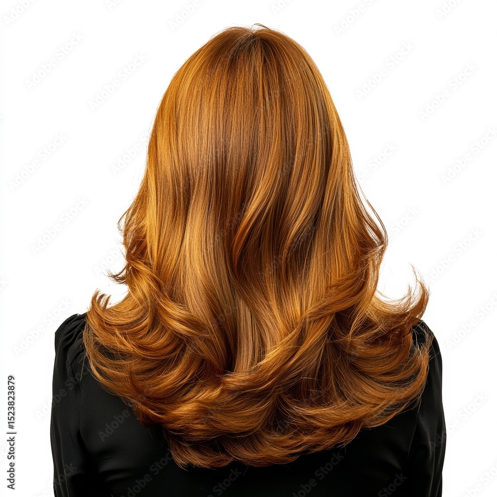 Fototapeta premium Woman's Long Golden Red Wavy Hair