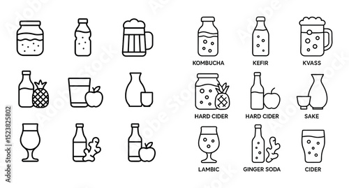 Fermented Beverages Icons