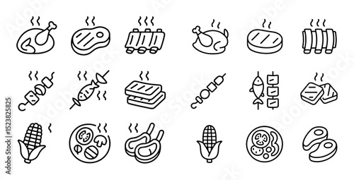 Minimalist BBQ Icons