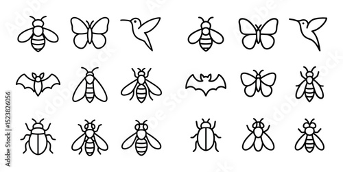 Pollinator Line Icons