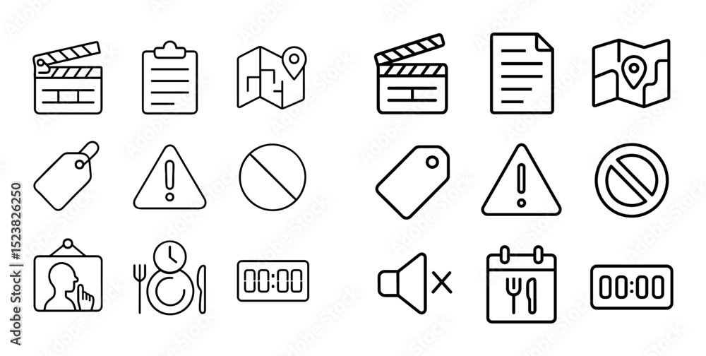 Film Set Icon Grid Film Set Icon Grid