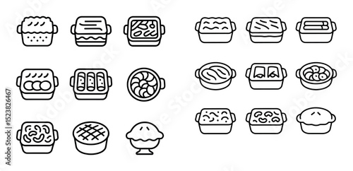 Minimalist Casserole Icons