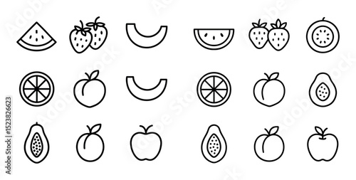 Minimalist Fruit Icons