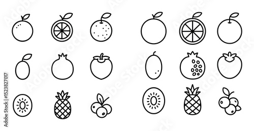 Minimalist Winter Fruits Icons