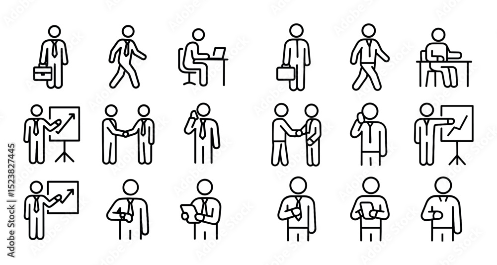 Business Icons Grid Business Icons Grid