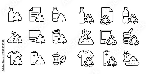 Recycling Icons Grid