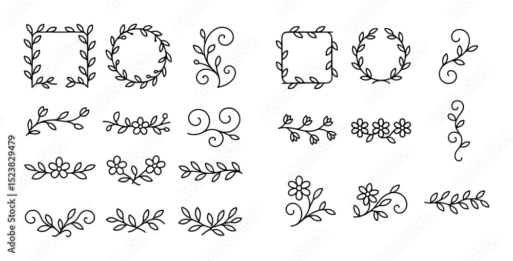 Fototapeta premium Minimalist Floral Icons