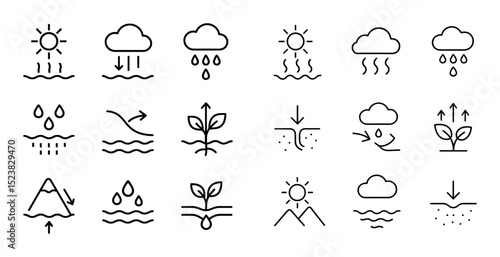 Water Cycle Icons
