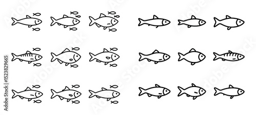 Minimalist Fish Icons