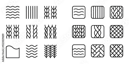 Minimal Knitted Fabric Icons