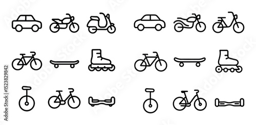 Minimalist Vehicle Icons