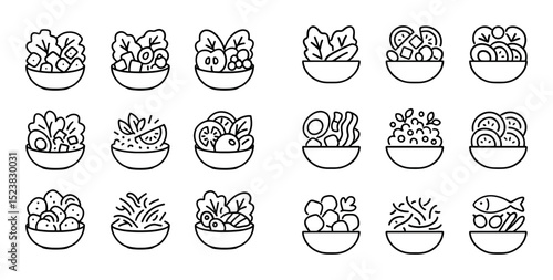 Minimalist Salad Icons