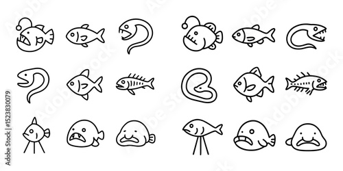 Minimalist Deep Sea Icons