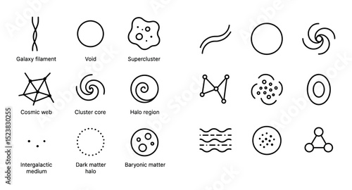 Minimalist Cosmic Icon Grid