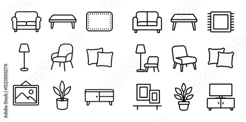Minimalist Living Room Icons