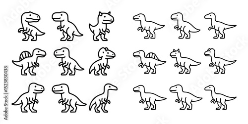Minimalist Dinosaur Icons
