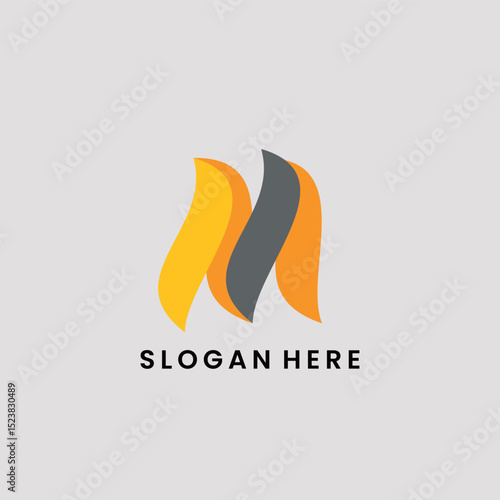 Letter M Flame logo simple vector