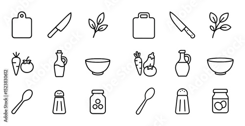 Minimalist Cooking Icons
