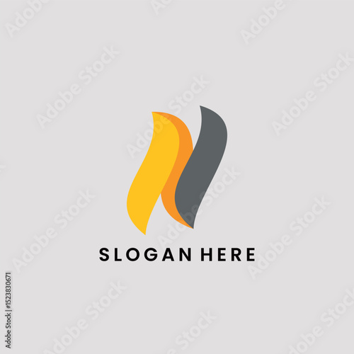 Letter N Flame logo simple vector