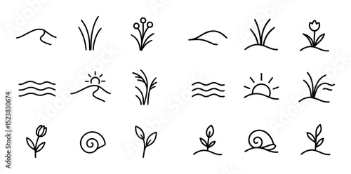 Minimalist Spring Dune Icons