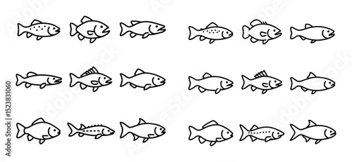 Minimalist Game Fish Icons