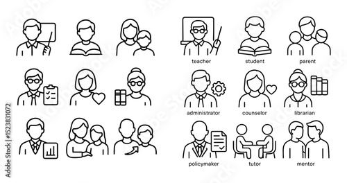 Education Stakeholders Icons