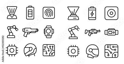 Futuristic Icon Grid