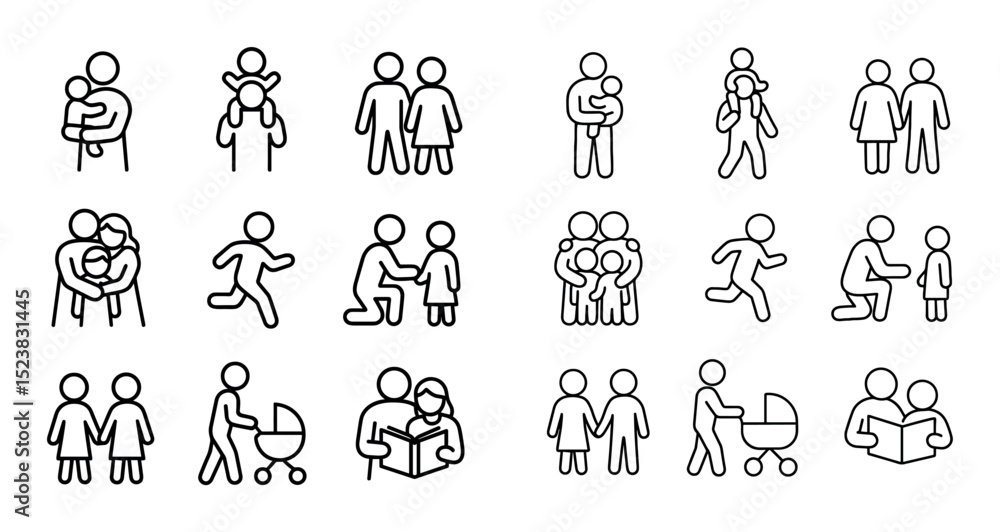 Fototapeta premium Family Life Icons