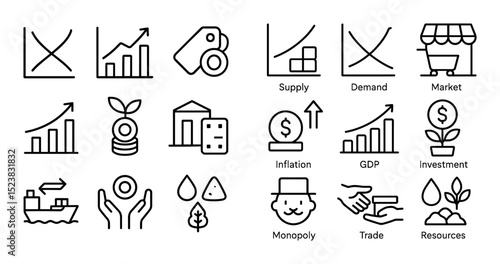 Economics Icons Grid