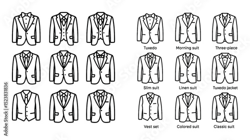 Minimalist Groom Attire Icons