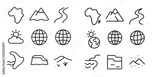 Geography Icon Grid