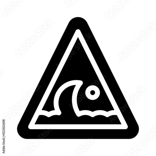 tsunami warning glyph icon