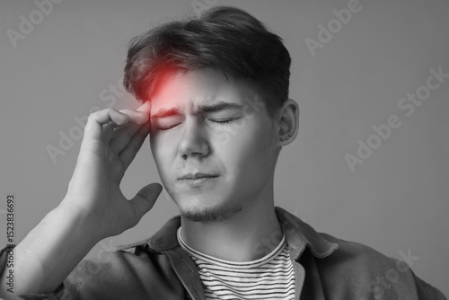 Young man suffering from he...