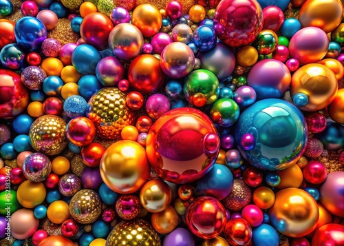 Colorful 3D sphere digitally rendered, textured surface, geometric abstract background, rule of thirds.