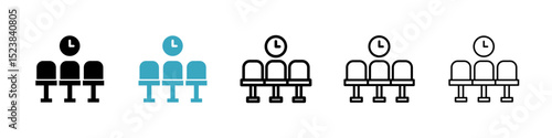 Waiting Room icons in Multiple Styles Set. Vector Illustration