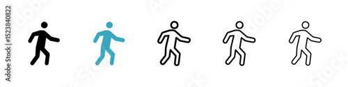 Walk icons in Multiple Styles Set. Vector Illustration