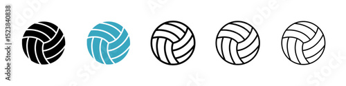 Volley ball icons in Multiple Styles Set. Vector Illustration