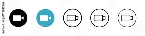 Video call icons in Multiple Styles Set. Vector Illustration