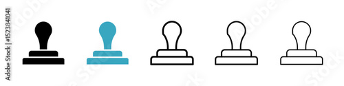 Stamp icons in Multiple Styles Set. Vector Illustration