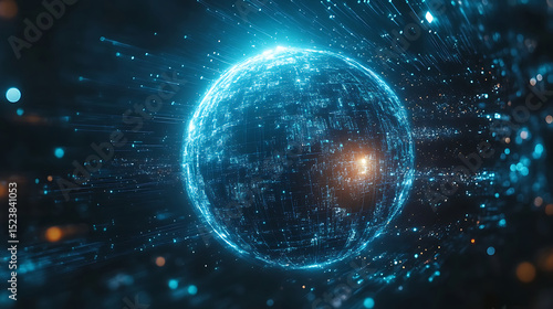 Digital globe network connection artificial intelligence big data and futuristic technology background conceptual earth