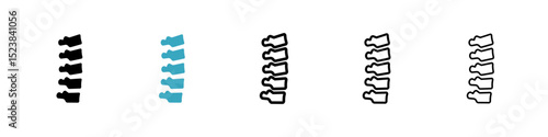 Spine icons in Multiple Styles Set. Vector Illustration