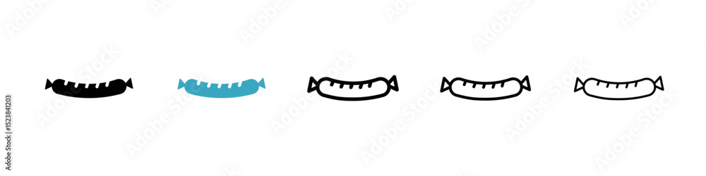 Sausage icons in Multiple Styles Set. Vector Illustration Sausage icons in Multiple Styles Set. Vector Illustration