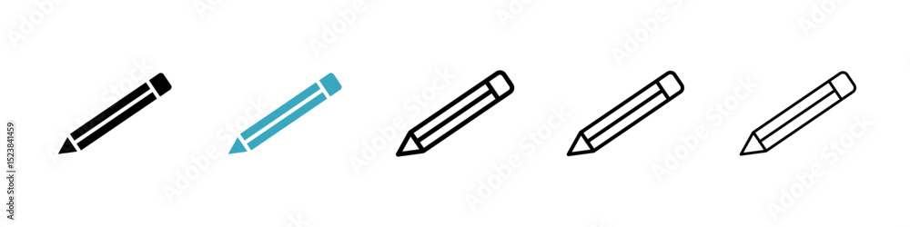 Pencil icons in Multiple Styles Set. Vector Illustration Pencil icons in Multiple Styles Set. Vector Illustration