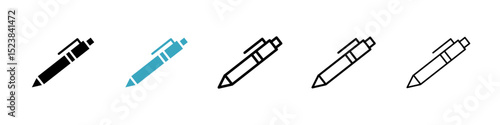 Pen icons in Multiple Styles Set. Vector Illustration