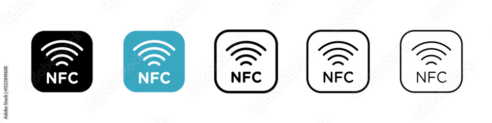 NFC icons in Multiple Styles Set. Vector Illustration NFC icons in Multiple Styles Set. Vector Illustration
