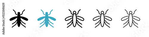 Mosquito icons in Multiple Styles Set. Vector Illustration