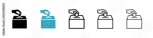 Money donation icons in Multiple Styles Set. Vector Illustration