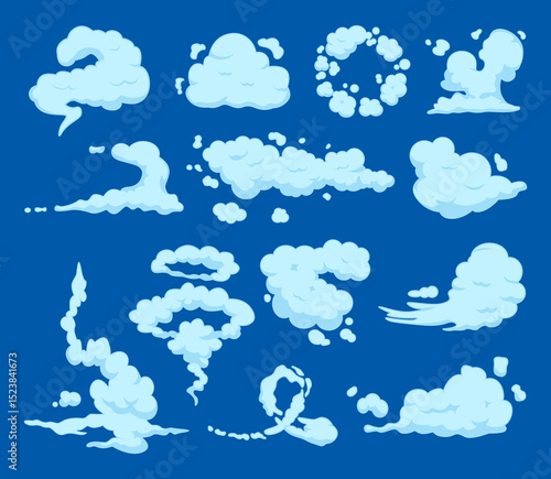 clouds collection blue sky vector