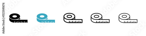 Meter tape icons in Multiple Styles Set. Vector Illustration