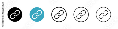 Link icons in Multiple Styles Set. Vector Illustration